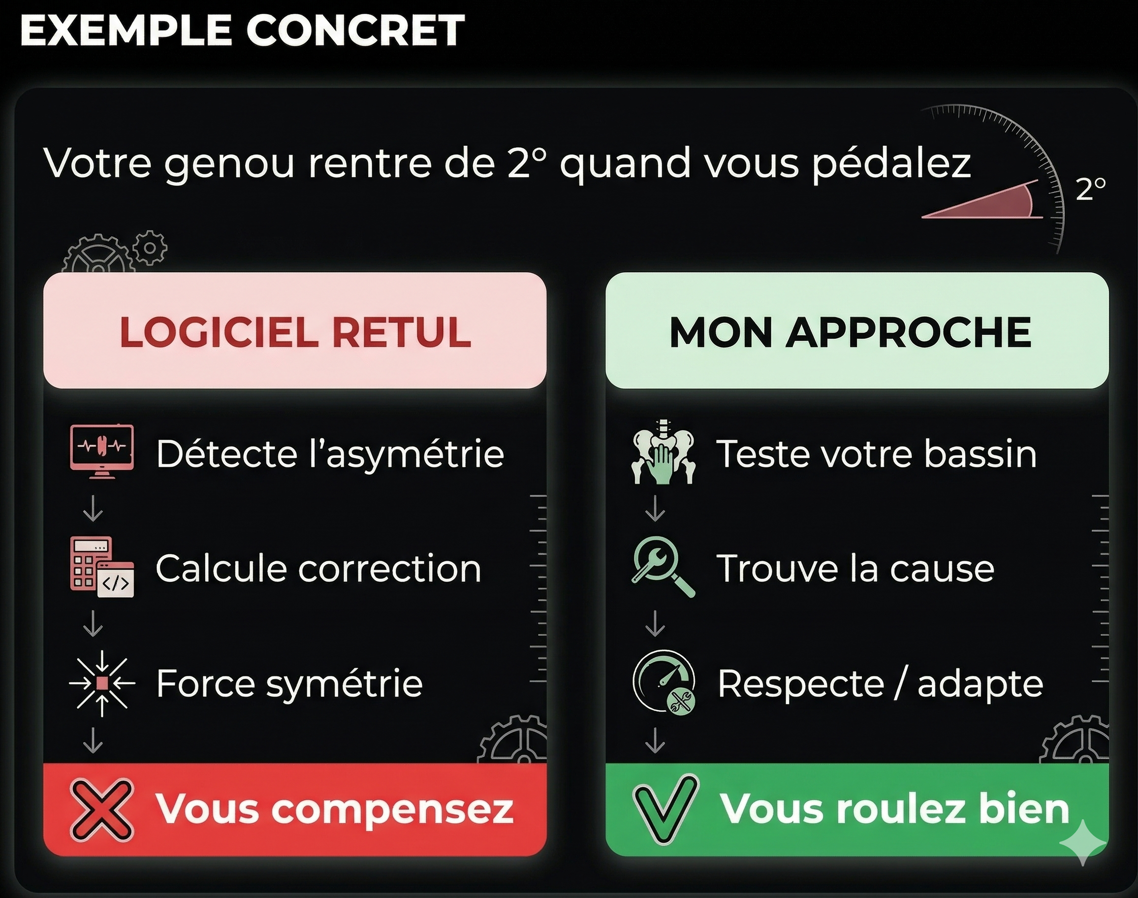 Analyse posturale cycliste vs données logiciel